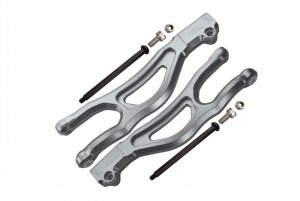 GPM MAKX054 ALUMINUM FRONT UPPER ARMS ARA330561 1/5 4WD KRATON OUTCAST 8S BLX MONSTER TRUCK ARA110002T1/T2 - SILVER - MAKX054-S