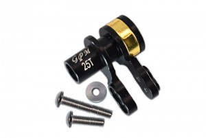 GPM TXM025TSH ALUMINUM 25T SERVO HORN W. BUILT-IN SPRING 1/5 TRAXXAS 6S 8S RC MONSTER TRUCK - BLACK - TXM025TSH-BK