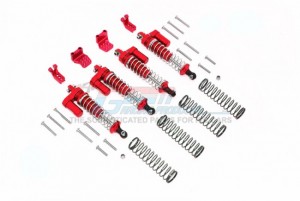 GPM TRX4090BZFRL ALUMINUM L-SHAPE PIGGY BACK SPRING DAMPERS 90MM+ADJUSTABLE DAMPER MOUNT (MULTIPLE POSITIONING HOLES)  1/10 ELECTRIC 4WD TRX4 FORD BRONCO TRAIL CRAWLER-82046-4 - RED - TRX4090BZFRL-R