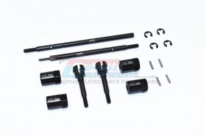 GPM CC2237S+12.5 HARDEN STEEL #45 FRONT CVD JOINT REAR DRIVE SHAFT ALUMINUM 12.5MM WIDER HEX 1/10 RC TAMIYA CC-02 - BLACK - CC2237S+12.5-BK