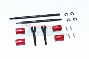 GPM CC2237S+12.5 HARDEN STEEL #45 FRONT CVD JOINT REAR DRIVE SHAFT ALUMINUM 12.5MM WIDER HEX 1/10 RC TAMIYA CC-02 - RED - CC2237S+12.5-R