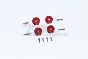 GPM SCX2U010 ALUMINUM FRONT & REAR HEX ADAPTERS AXIAL RACING 1/10 4WD ELECTRIC SCX10 II CRAWLER UMG10 AXI90075 - RED - SCX2U010-R