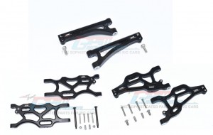 GPM MAM0545556 ALUMINIUM FRONT / REAR UPPER & LOWER Suspension Arm SET ARRMA 1/7 RC EP 4WD MOJAVE 6S BLX TRUCK - MAM0545556-BK