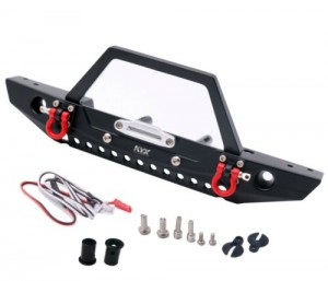 Front Bumper W/ Bull Bar LED Light For Traxxas TRX-4 AXIAL SCX10 II REDCAT GEN8 - G19004