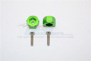 GPM MYT010/7.5 ALUMINUM AX31516  FRONT HEX ADAPTERS AXIAL 1/18 YETI JR - MYT010/7.5-G