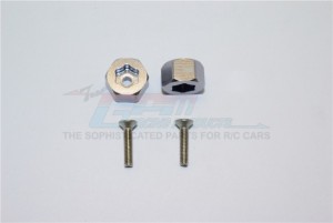 GPM MYT010/7.5 ALUMINUM AX31516  FRONT HEX ADAPTERS AXIAL 1/18 YETI JR - MYT010/7.5-GS