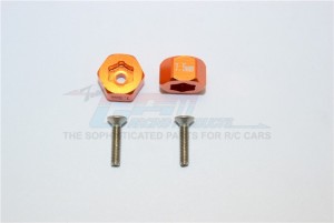 GPM MYT010/7.5 ALUMINUM AX31516  FRONT HEX ADAPTERS AXIAL 1/18 YETI JR - MYT010/7.5-OR