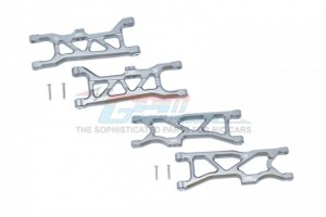 GPM MAKS5556 ALUMINUM FRONT & REAR  LOWER ARMS ARRMA 1/10 4WD KRATON 4X4 4S BLX ARA102690 - GUN SILVER - MAKS5556-GS