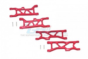 GPM MAKS5556 ALUMINUM FRONT & REAR  LOWER ARMS ARRMA 1/10 4WD KRATON 4X4 4S BLX ARA102690 - RED - MAKS5556-R