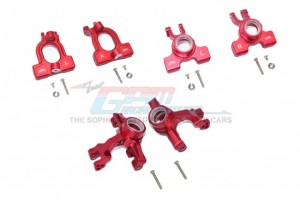 GPM RACING MAKS192122 ALLOY FRONT C-HUBS FRONT / REAR KNUCKLE ARMS 1/10 4WD ARRMA KRATON 4X4 4S BLX ARA102690 - RED - MAKS192122-R