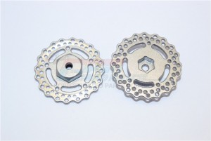 ALUMINIUM FRONT WHEEL HEX WITH BRAKE DISK AXIAL-1/18 YETI JR - Gun silver - MYT010AF/D-GS