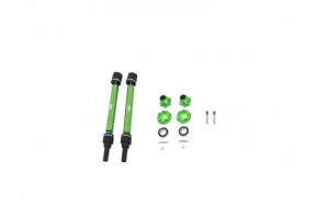 GPM HD FRONT / REAR ADJUSTABLE CVD DRIVE SHAFT W/ HEX ADAPTER AND WHEEL LOCK FOR TRAXXAS 1/10 MAXX +20MM WIDENING KIT - GREEN - TXMS143F/RS--G