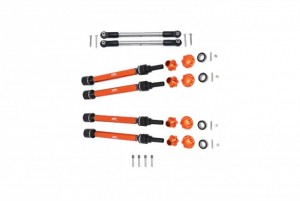 GPM RACING TXMS143FRS ALUMINUM F / R CVD DRIVE SHAFT / HEX ADAPTER / WHEEL LOCK STEEL ADJUSTABLE FRONT STEERING TIE ROD For 1/10 TRAXXAS MAXX +20MM WI ... - TXMS143FRS-OR