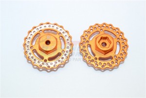 ALUMINIUM REAR WHEEL HEX WITH BRAKE DISK AXIAL 1/18 YETI JR - Orange - MYT010AR/D-OR