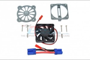 GPM MAKS018FAN ALUMINUM MOTOR HEATSINK WITH COOLING FAN ARRMA 1/10 4WD KRATON 4X4 4S BLX ARA102690 - GUN SIVLER - MAKS018FAN-GS
