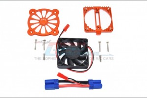 GPM MAKS018FAN ALUMINUM MOTOR HEATSINK WITH COOLING FAN ARRMA 1/10 4WD KRATON 4X4 4S BLX ARA102690 - ORANGE - MAKS018FAN-OR