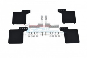 GPM SCX3ZSP10R SCALE ACCESSORIES: REAR MUD FLAP FOR AXIAL RACING 1/10 RC  SCX10 III JEEP - SILVER - SCX3ZSP10R-S
