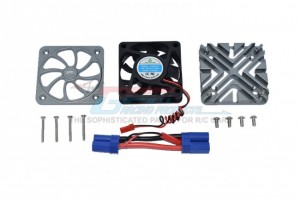 GPM MAKX018FAN ALUMINUM MOTOR HEATSINK WITH COOLING FAN ARRMA 1/5 4WD RC KRATON 8S BLX MONSTER TRUCK - GUN SILVER - MAKX018FAN-GS