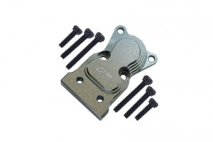 GPM SCX24012A ALUMINUM FRONT / REAR GEARBOX COVER FOR AXIAL RACING 1/24 4WD SCX24 CRAWLER - GUN SIVLER - SCX24012A-GS
