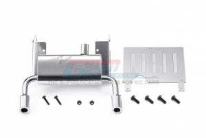 GPM SCX3ZSP14-OC SCALE ACCESSORIES: METALLIC FUEL TANK W/ EXHAUST PIPE FOR SCX10 III JEEP - SCX3ZSP14-OC