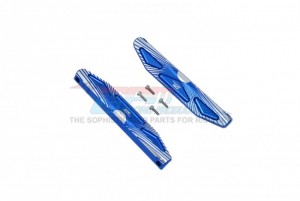 GPM HS014X ALUMINUM CHASSIS NERF BARS SILVER INLAY VERSION 1/10 RC TRAXXAS HOSS 4X4 VXL 3S 90076 - BLUE - HS014X-B