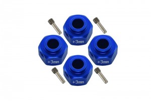 GPM SCX3010/+3M ALUMINUM WHEEL HEX ADAPTERS +3mm 1/10 Axial SCX10 III / Axial Capra 1.9 - BLUE - SCX3010/+3M-B