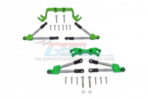 GPM HS049FR ALUMINUM FRONT & REAR TIE RODS WITH STABILIZER TRAXXAS 1/10 4WD HOSS 4X4 VXL 3S - GREEN - HS049FR-G