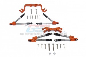 GPM HS049FR ALUMINUM FRONT & REAR TIE RODS WITH STABILIZER TRAXXAS 1/10 4WD HOSS 4X4 VXL 3S - ORANGE - HS049FR-OR