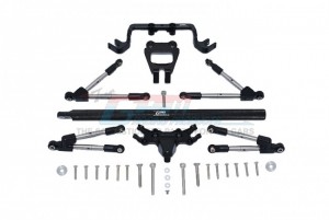 GPM HS049FR25 ALUMINUM FRONT & REAR TIE RODS W/ STABILIZER  CENTER BRACE BAR MOUNT TRAXXAS 1/10 4WD HOSS 4X4 VXL 3S - HS049FR25-BK