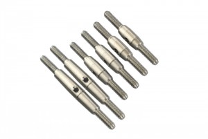 GPM LM160S/SH-OC STAINLESS STEEL ADJUSTABLE FRONT AND REAR TIE ROD SET LOSI 1/18 2WD MINI-T 2.0 STADIUM TRUCK LOS01015 - LM160S/SH-OC