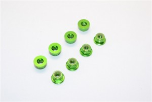 GPM LN4L ALUMINIUM 4MM FLANGED LOCK NUTS - LN4L-G