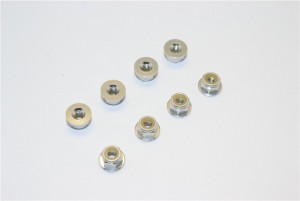GPM LN4L ALUMINIUM 4MM FLANGED LOCK NUTS - LN4L-S