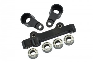 GPM LM048 ALUMINUM STEERING ASSEMBLY W/ BALL BEARING TEAM LOSI 1/18 2WD MINI-T 2.0 STADIUM TRUCK LOS01015 - LM048-BK