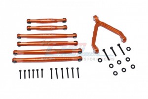 GPM SCX24160A ALUMINIUM SUSPENSION LINKS W/ FRONT UPPER LINK MOUNT AXIAL RACING 1/24 RC 4WD SCX24 - SCX24160A-OR