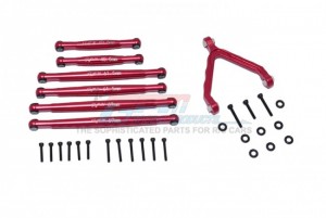 GPM SCX24160A ALUMINIUM SUSPENSION LINKS W/ FRONT UPPER LINK MOUNT AXIAL RACING 1/24 RC 4WD SCX24 - RED - SCX24160A-R