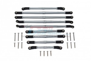 GPM SCX3L160 ALUMINUM ADJUSTABLE TIE RODS 1/10 RC AXIAL SCX10 III CRAELER AXI03006 - GUN SILVER - SCX3L160-GS-BEBK