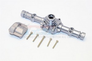 GPM SCX2012 ALUMINIUM FRONT / REAR AXLE HOUSING WITH COVER AXIAL SCX10 II 90047 - GUN SILVER - SCX2012-GS