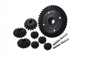 STEEL Full RING GEAR & BEVEL GEAR 1/10 RC TAMIYA TT-02 Touring Car / TT02-B Offroad Buggy - RS-TT2100-BK
