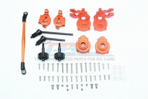 GPM TRX4H100F ALUMINUM FRONT C-HUBS KNUCKLE ARMS SPINDLE GEAR CVD STEERING LINK1/10 RC TRAXXAS TRX-4 - ORANGE - TRX4H100F-OR