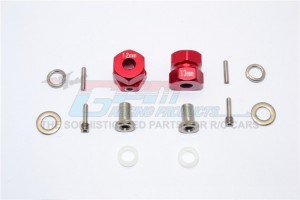 ALUMINIUM WHEEL HEX ADAPTER (INNER 5MM, OUTER 12MM, THICKNESS 13MM)  AXIAL RR10 BOMBER - Red - RR010/1213-R