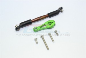 GPM TRX416025ST ALUMINUM SERVO HORN WITH SPRING STEEL STEERING LINK 1/10 RC TRAXXAS TRX-4 - GREEN - TRX416025ST-G