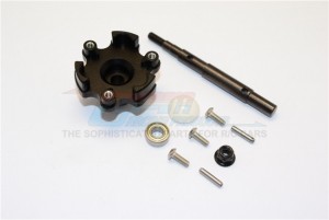 GPM TXM8035S ALUMINUM TRASMISSION CUSH DRIVE HOUSING WITH DRIVE INPUT SHAFT TRAXXS 1/5 X-MAXX 6S 8S MONSTER - BLACK - TXM8035S-BK