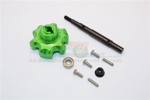 GPM TXM8035S ALUMINUM TRASMISSION CUSH DRIVE HOUSING WITH DRIVE INPUT SHAFT TRAXXS 1/5 X-MAXX 6S 8S MONSTER - GREEN - TXM8035S-G