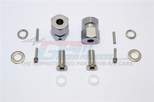ALUMINIUM WHEEL HEX ADAPTER (INNER 5MM, OUTER 12MM, THICKNESS 17MM) AXIAL RR10 BOMBER - Gun silver - RR010/1217-GS