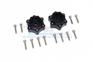 GPM LMT010W ALUMINUM HEX ADAPTERS CONVERTER +5mm LOSI 1/8 LMT 4WD SOLID AXLE MONSTER TRUCK LOS04022 - LMT010W-BK