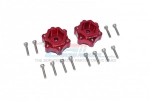 GPM LMT010W ALUMINUM HEX ADAPTERS CONVERTER +5mm LOSI 1/8 LMT 4WD SOLID AXLE MONSTER TRUCK LOS04022 - RED - LMT010W-R