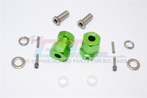 ALUMINIUM WHEEL HEX ADAPTER (INNER 5MM, OUTER 12MM, THICKNESS 19MM) AXIAL RR10 BOMBER - Green - RR010/1219-G