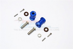 ALUMINIUM WHEEL HEX ADAPTERS 21MM WIDTH (USE FOR 4MM THREAD WHEEL SHAFT & 5MM HOLE WHEEL) AXIAL RR10 BOMBER - Blue - RR010/215-B