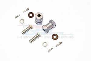 ALUMINIUM WHEEL HEX ADAPTERS 21MM WIDTH (USE FOR 4MM THREAD WHEEL SHAFT & 5MM HOLE WHEEL) AXIAL RR10 BOMBER - RR010/215-GS