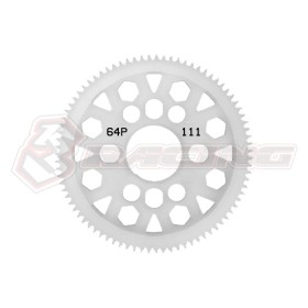 3RACING 3RAC-SG64111/V2 POM 64 Pitch Spur Gear 111T Ver.2 For 1/10 RC Car - 3RAC-SG64111/V2